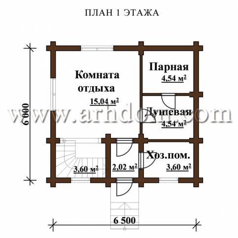 План первого этажа проекта Баня-78