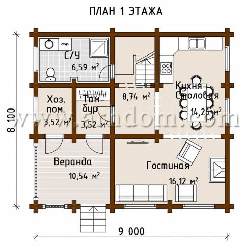 План первого этажа проекта Ратчино-133