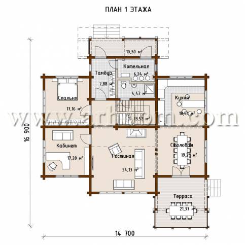 План первого этажа проекта Кантри-348