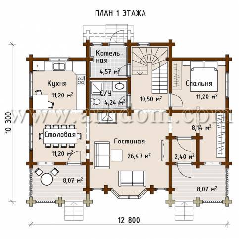План первого этажа проекта Александров-223