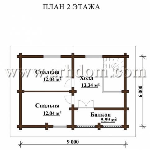 План второго этажа проекта Баня-122
