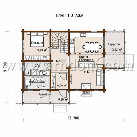 План первого этажа проекта Дракино-214