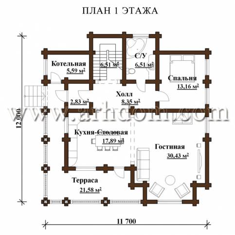 План первого этажа проекта Есенино-245