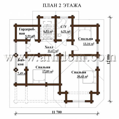 План второго этажа проекта Есенино-245