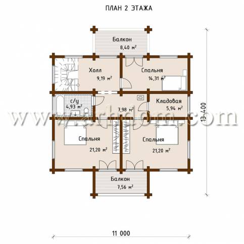 План второго этажа проекта Горки-289