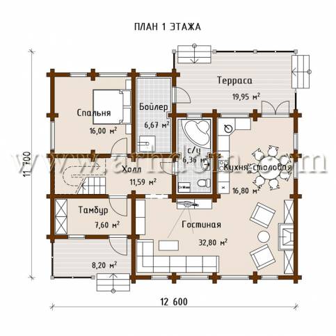 План первого этажа проекта Иволга-262