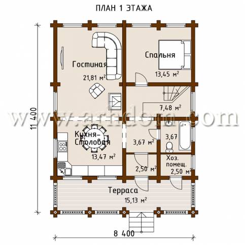 План первого этажа проекта Классик-148