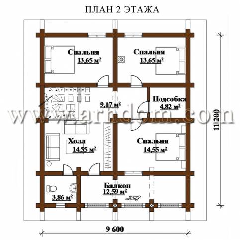План второго этажа проекта Княжьи Озера-215