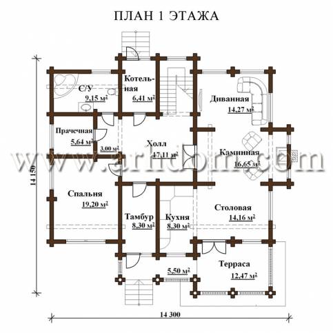План первого этажа проекта Малаховка-313
