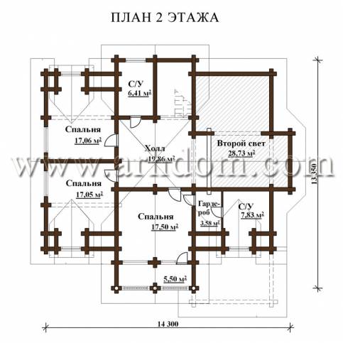 План второго этажа проекта Малаховка-313