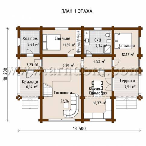 План первого этажа проекта Малые Вяземы-206