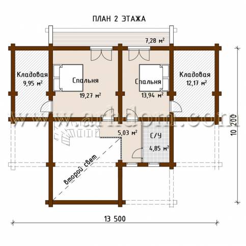 План второго этажа проекта Малые Вяземы-206