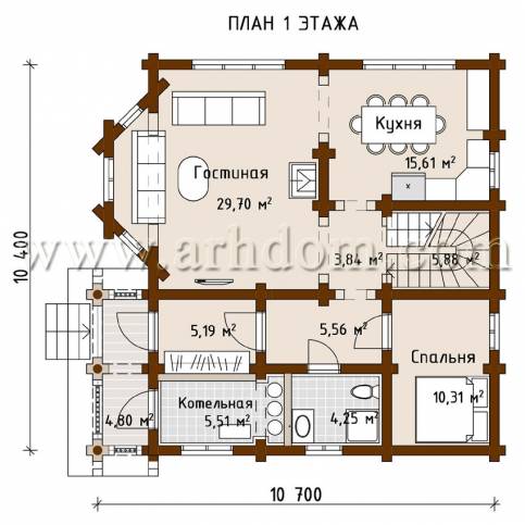План первого этажа проекта Малые Вяземы-201