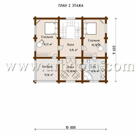 План второго этажа проекта Съяново-341