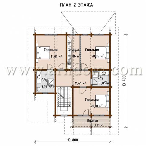 План второго этажа проекта Ватутинки-277