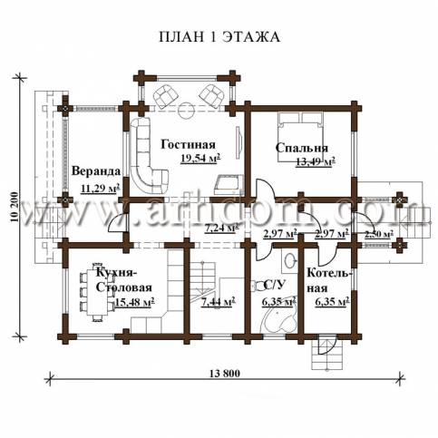 План первого этажа проекта Власиха-212