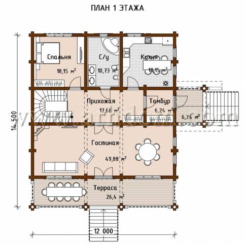 План первого этажа проекта Ягунино-355