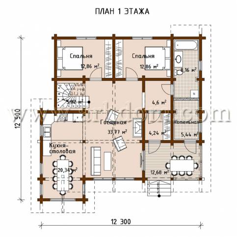 План первого этажа проекта Мишкин Лес-184