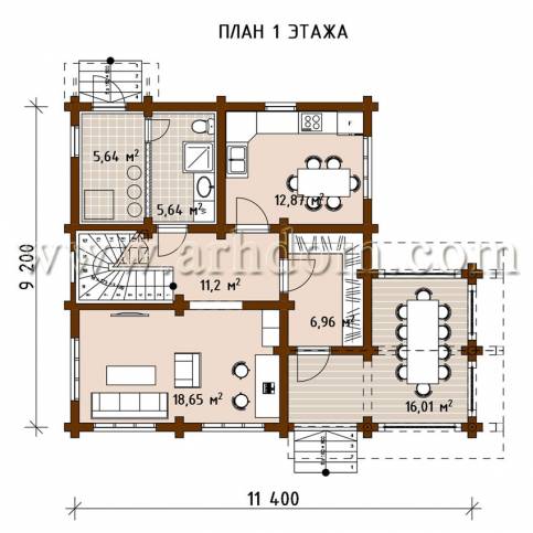 План первого этажа проекта Бужарово-162