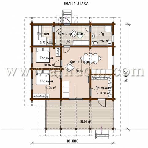 План первого этажа проекта Баня-144