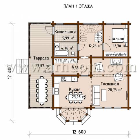 План первого этажа проекта Руза Фэмили Парк-243