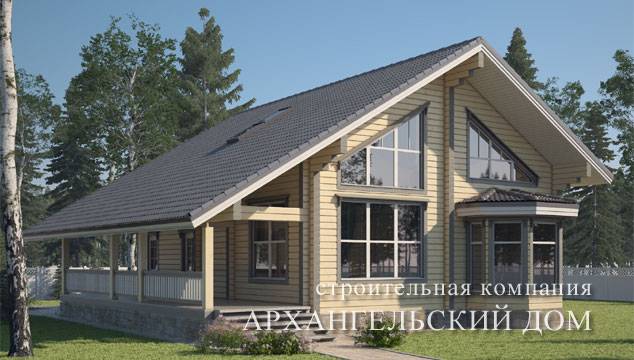 Проект деревянного дома клееного бруса Истра-255